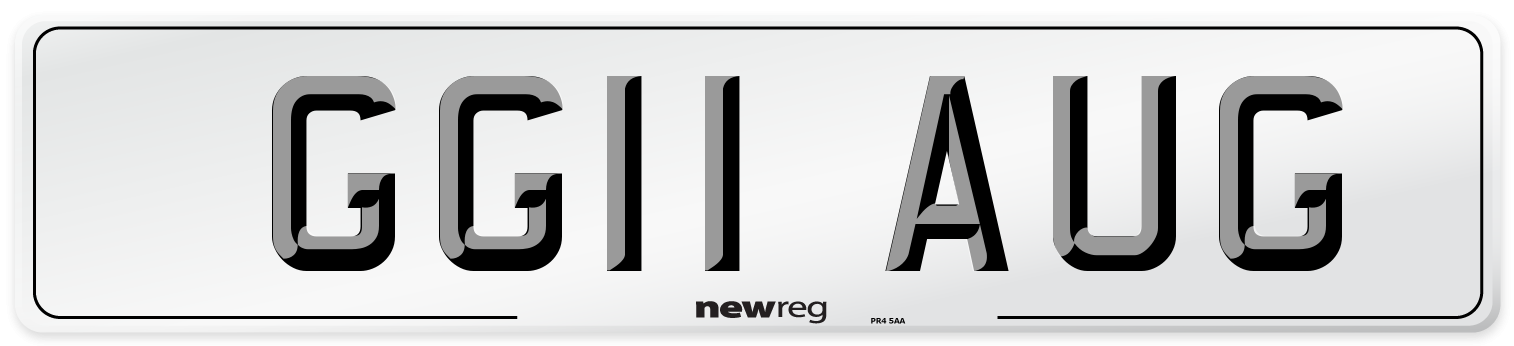 GG11 AUG Number Plate from New Reg